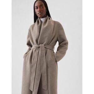 NWT - Gap Belted Double-Faced Wool Scarf Coat | Light Brown | Size XS